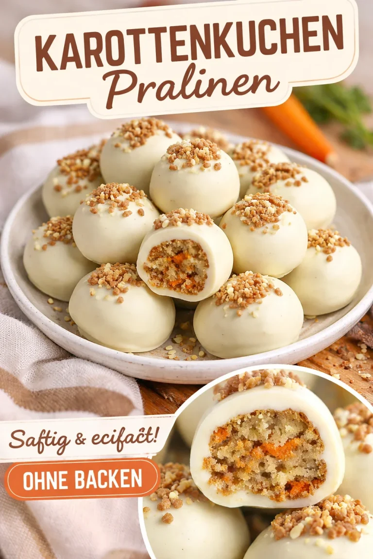 Karottenkuchen Kugeln Trüffel auf einer hübschen Servierplatte.