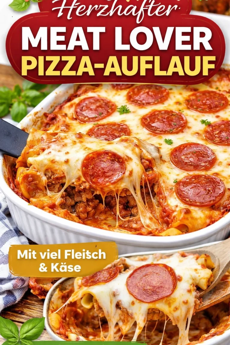 Käse-Metzel-Pizza-Auflauf mit köstlichem Käse und herzhaften Zutaten