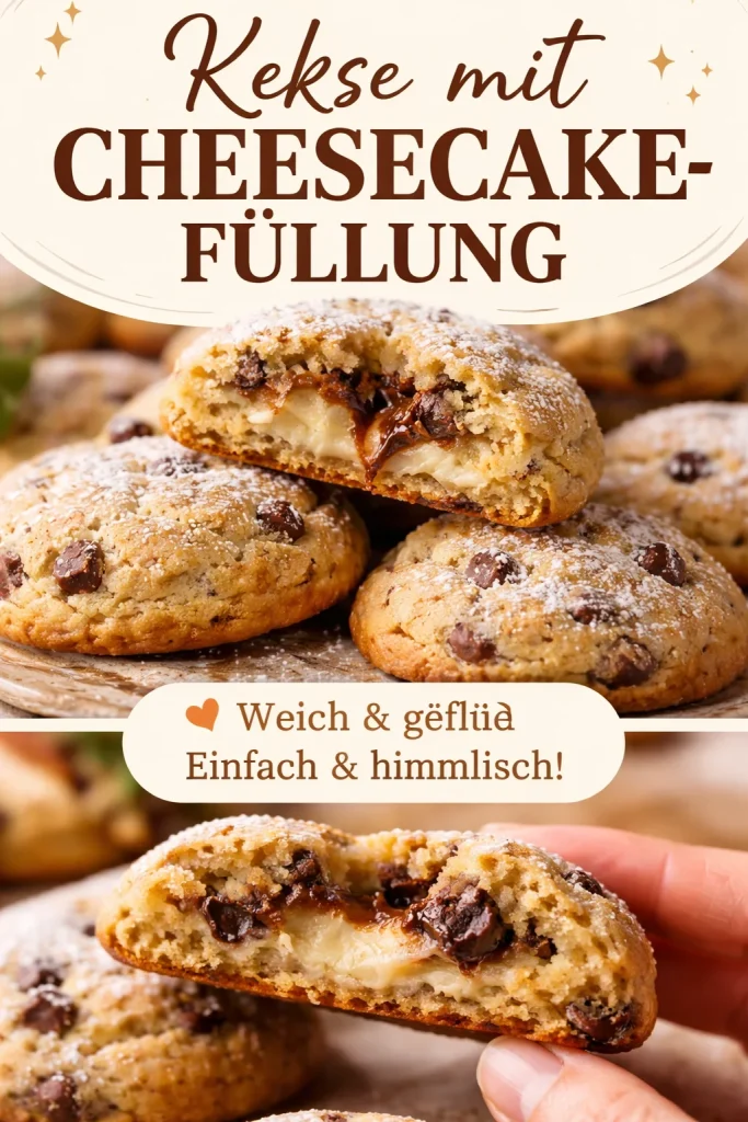Käsekuchen gefüllte Schokoladenkekse auf einem Teller