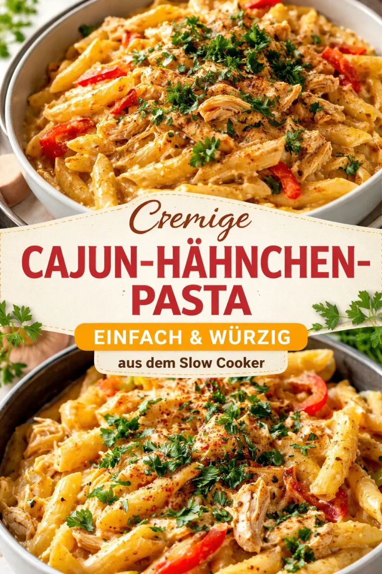Crockpot Pasta mit Hühnchen und Würstchen zubereitet im Slow Cooker