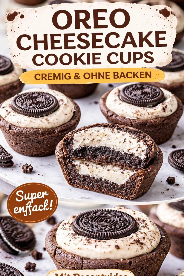 Oreo Käsekuchen in Keksschalen, eine köstliche Dessertvariante