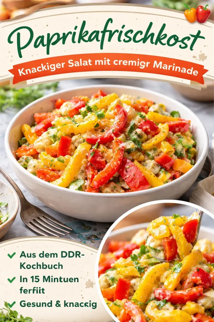 Kraftiger Paprikasalat mit cremiger Marinade