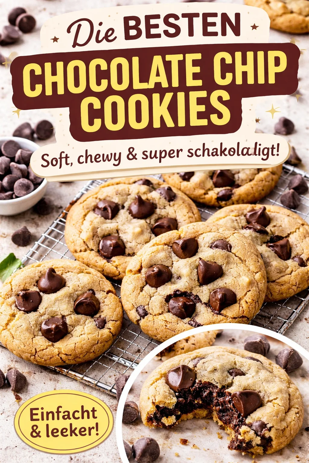 Hausgemachte Schokoladenkekse auf einem Teller, frisch gebacken und lecker