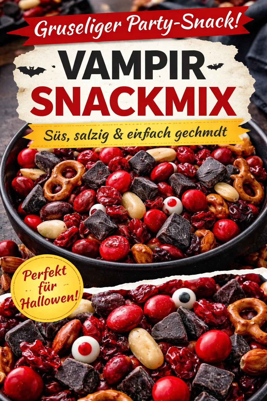 Eine Flasche mit Vampirbiss-Mischung für ein besonderes Trinkerlebnis.