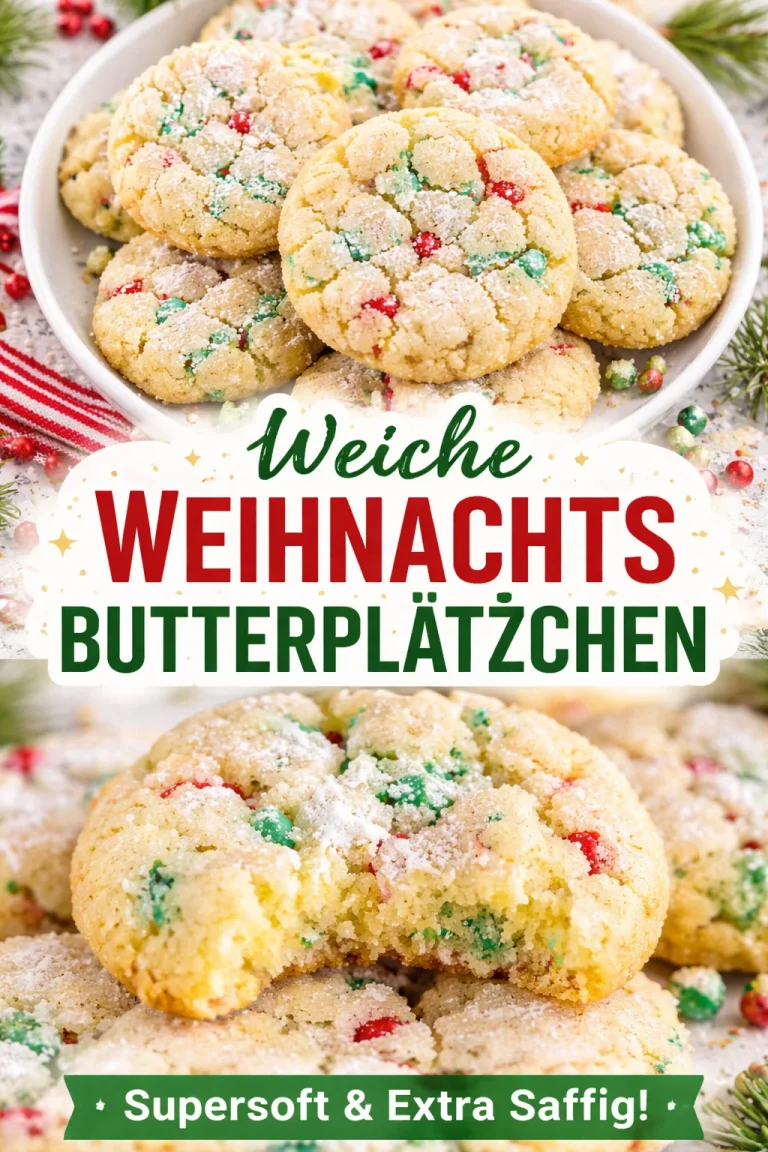 Weihnachtliche Gooey Butterkekse auf einem Holztablett, festlich dekoriert