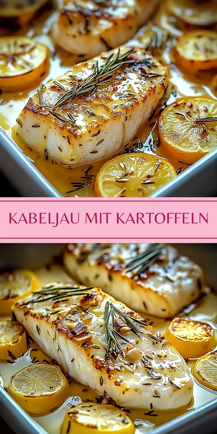 Baked Cod mit cremigen Rosmarin-Zitronen-Kartoffeln