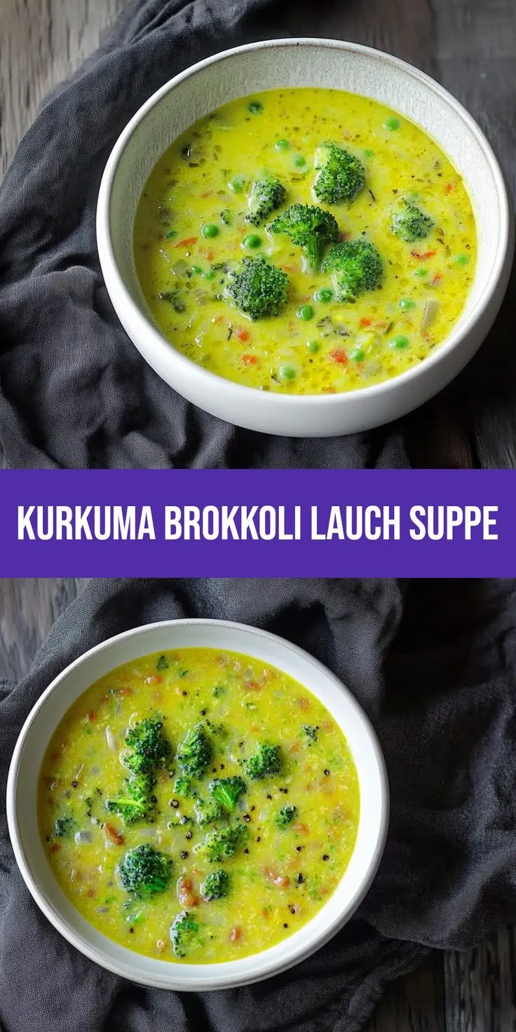 Brokkoli-Lauch-Suppe mit Kurkuma