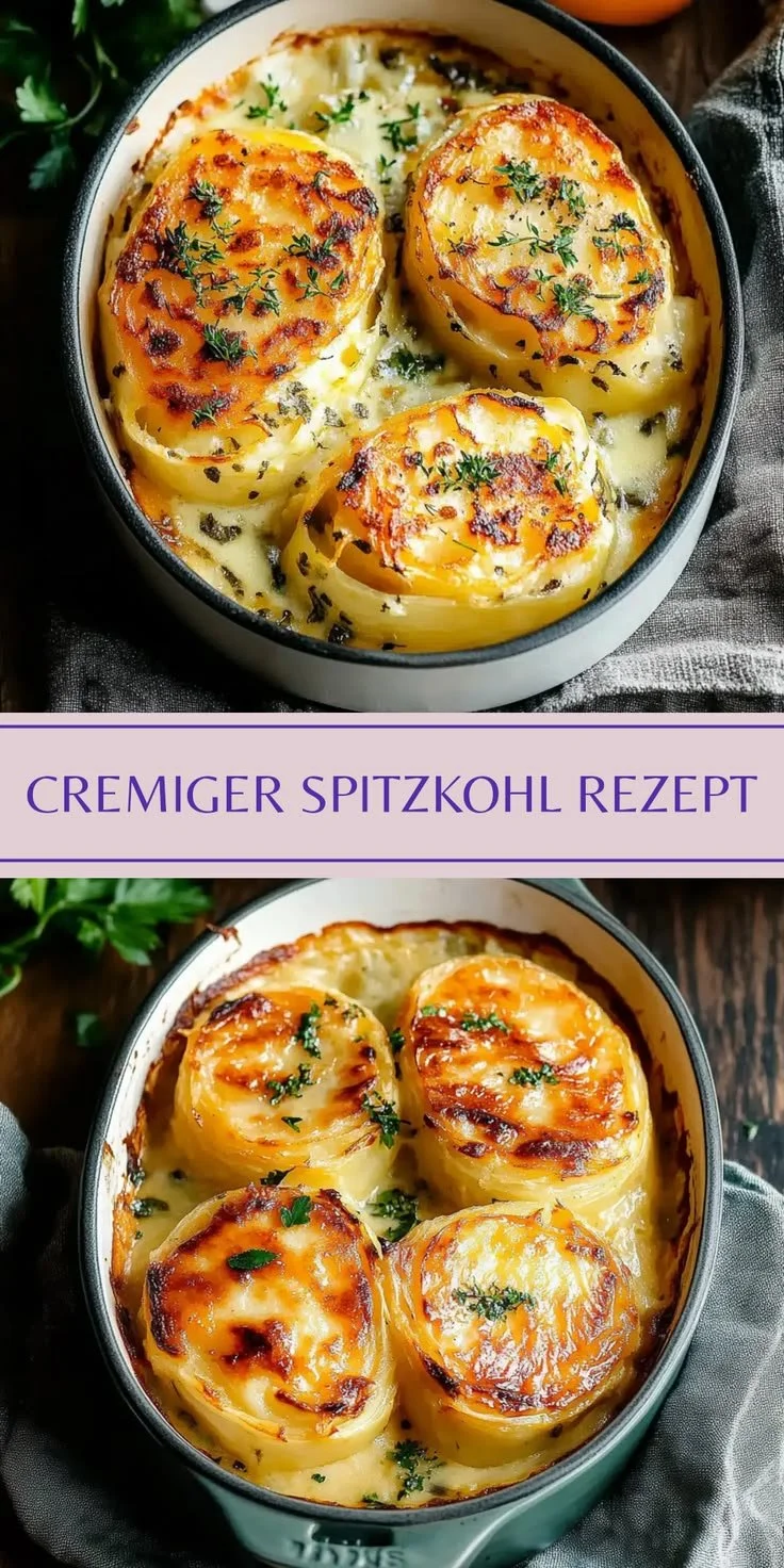 Cremig gebackener Spitzkohl mit Café de Paris Kruste