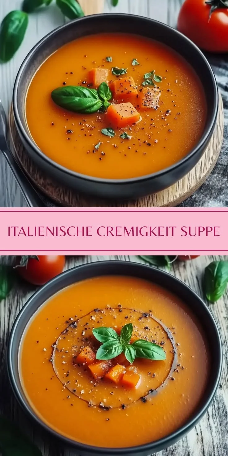Cremige italienische Tomatensuppe