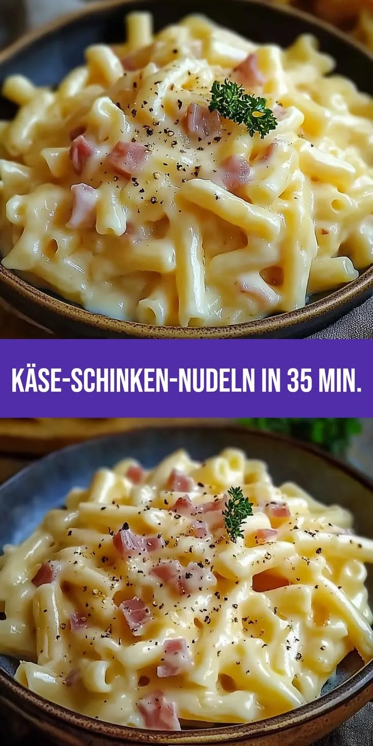 Cremige Käse Schinken Nudeln