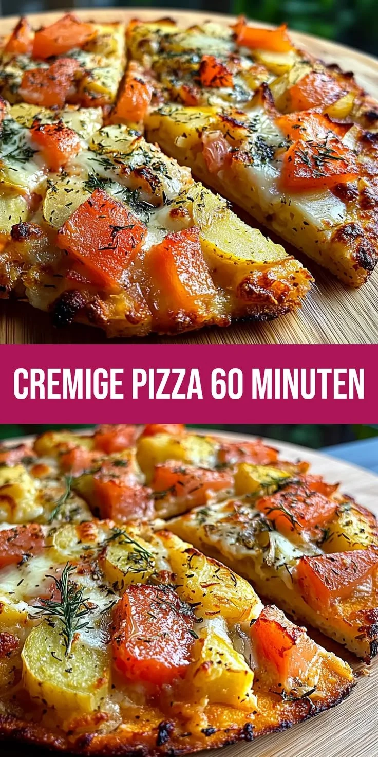 Cremige Rauchlachs Kartoffelpizza