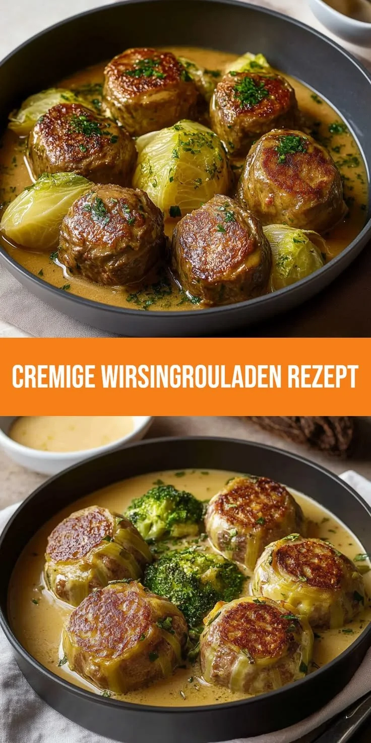 Cremige Wirsingrouladen mit Hackfleisch