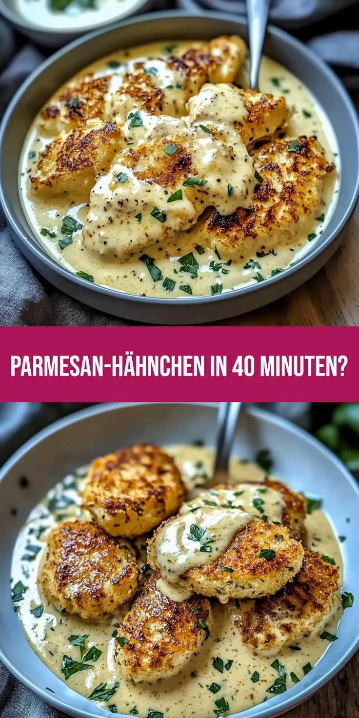 Cremiges Parmesan-Hähnchen mit Knoblauchsoße