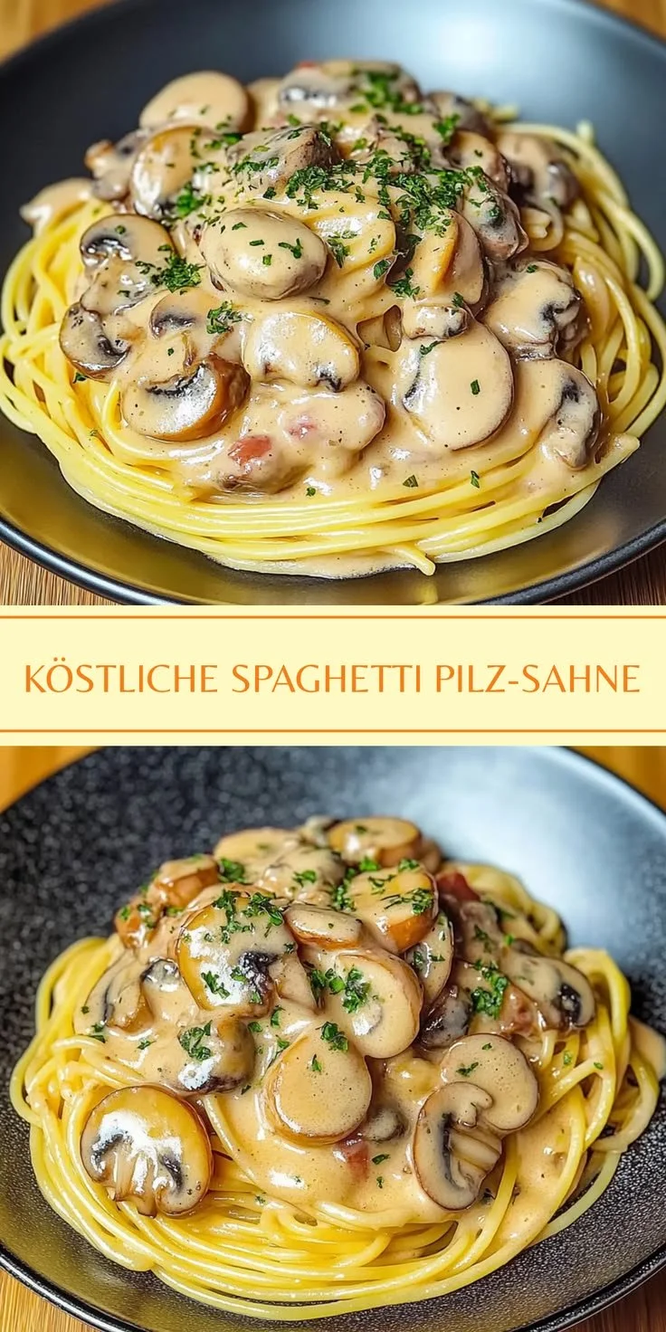 Die perfekte Spaghetti mit Champignon-Cremesauce
