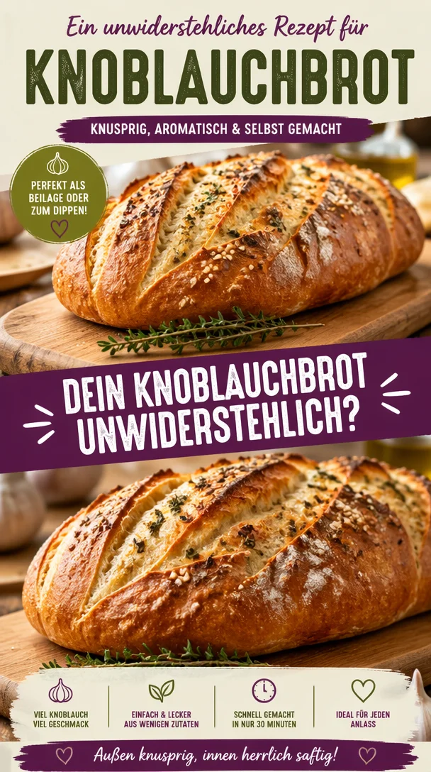 Delikates Knoblauchbrot frisch aus dem Ofen mit grünem Petersilienbelag