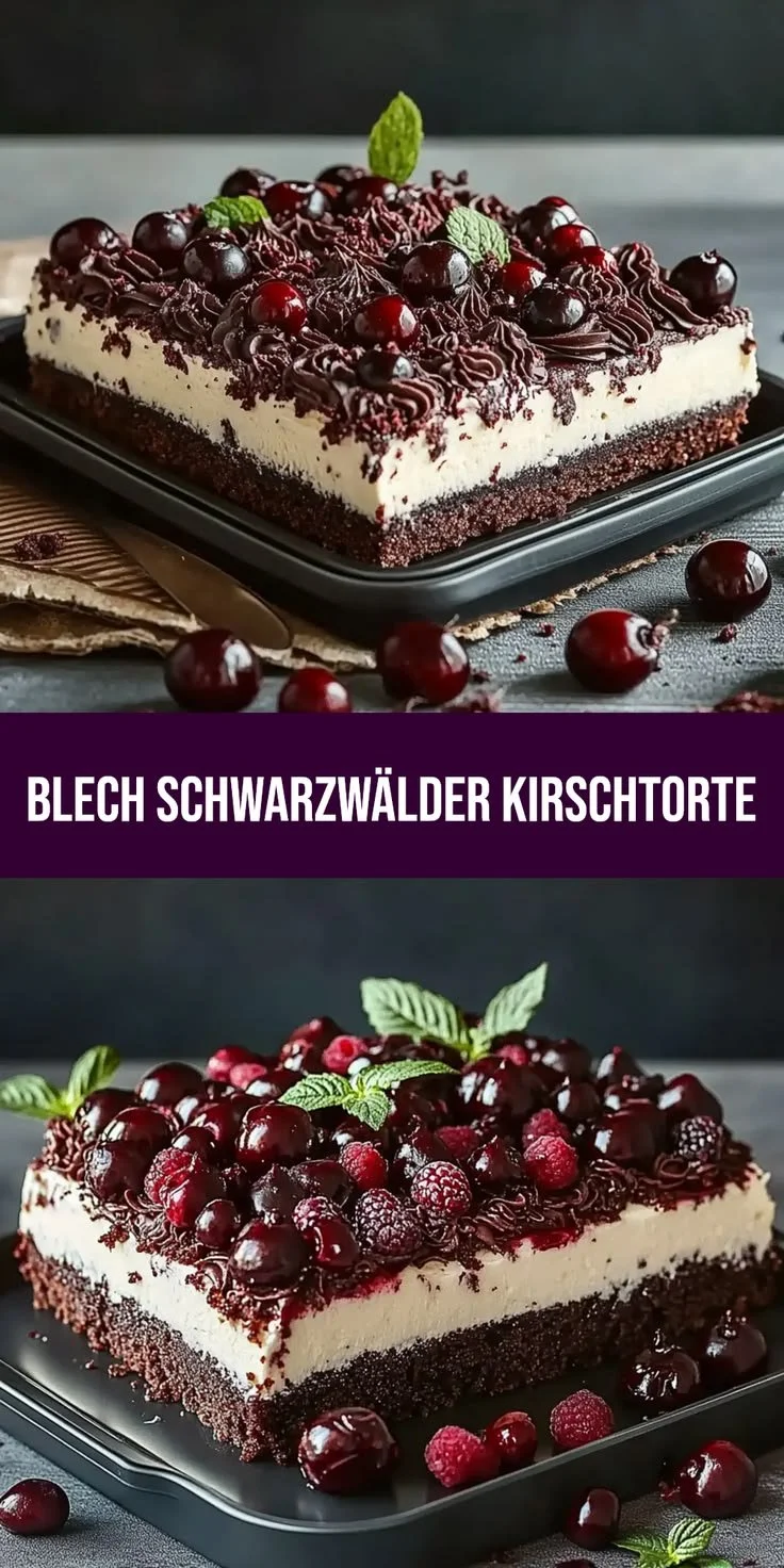 Einfache Schwarzwälder Kirschtorte vom Blech