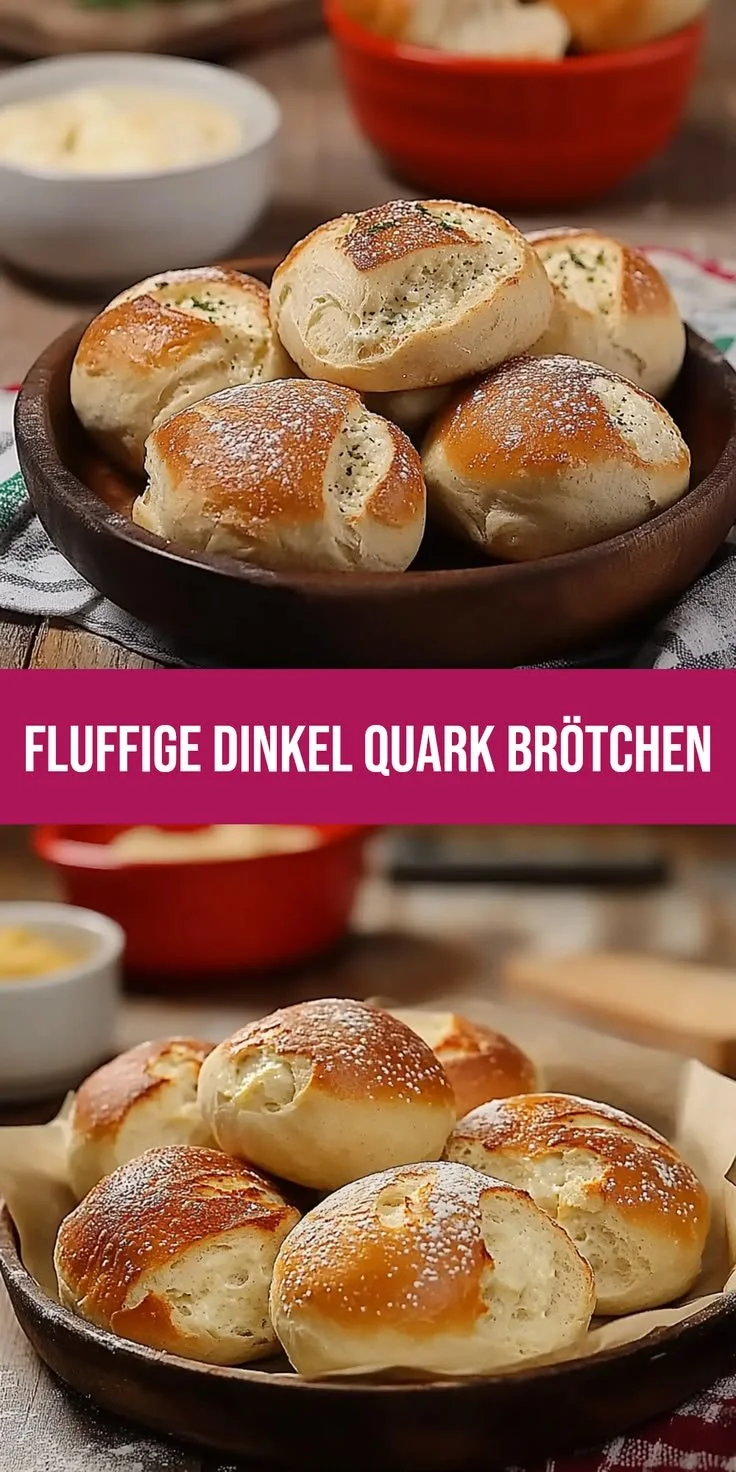 Fluffige Dinkel Quark Brötchen