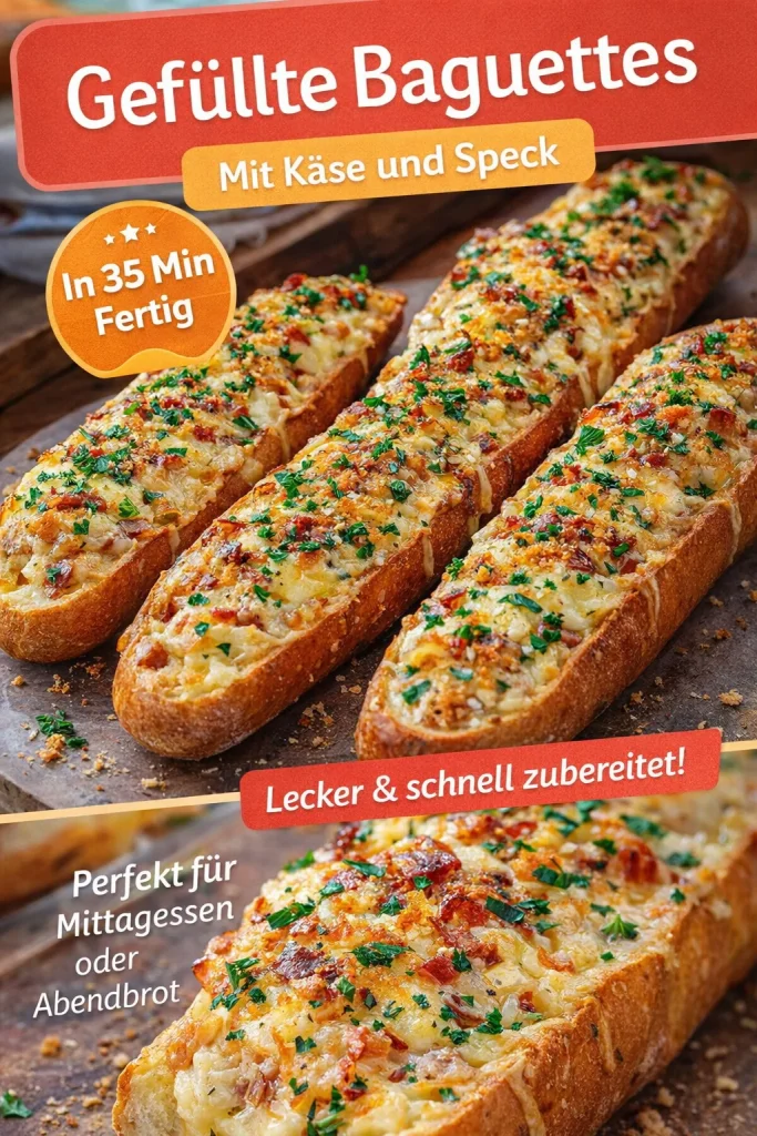 Gefüllte Ofen-Baguettes