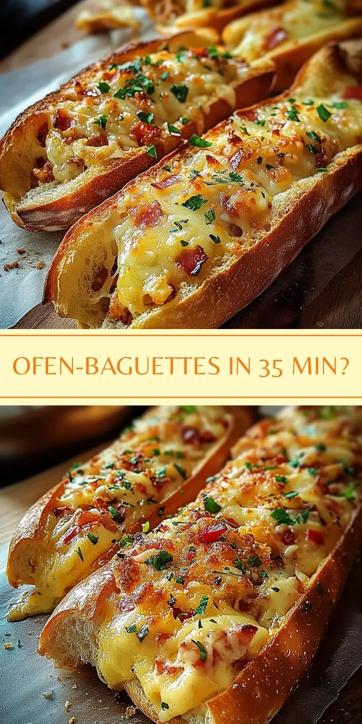 Gefüllte Ofen-Baguettes