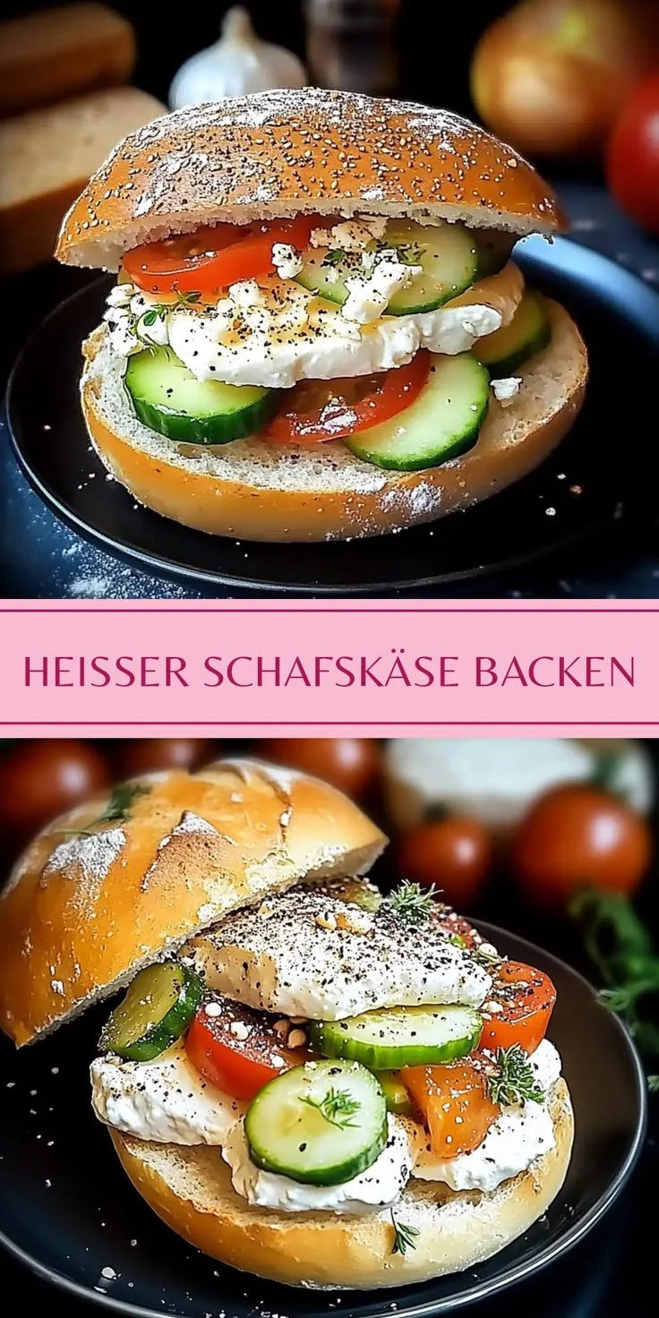 Heißer Schafskäse im Fladenbrot