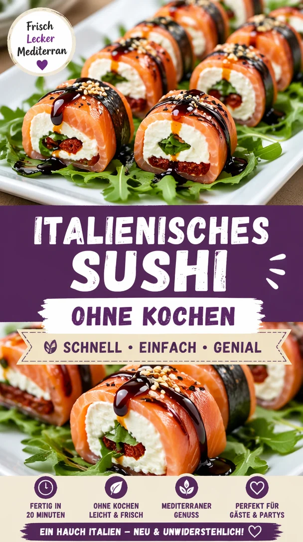 Italienisches Sushi, eine kreative Fusion aus italienischer und asiatischer Küche.