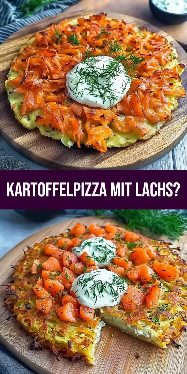 Kartoffelpizza mit Lachs