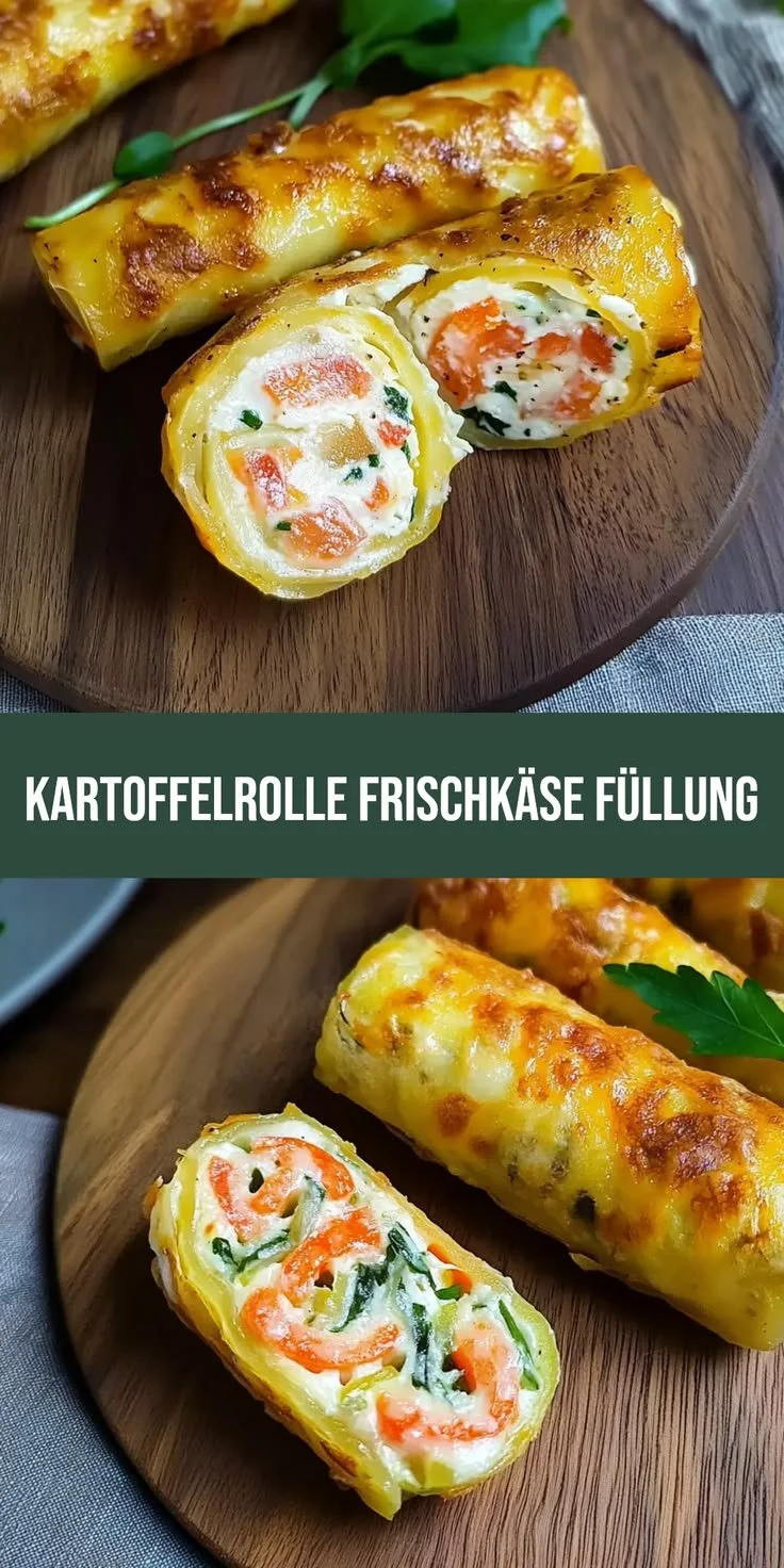 Kartoffelrolle mit Frischkäse-Füllung