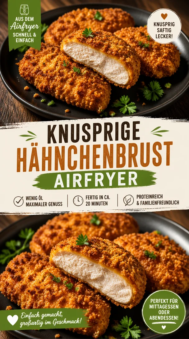 Knusprige panierte Hähnchenbrust aus der Airfryer