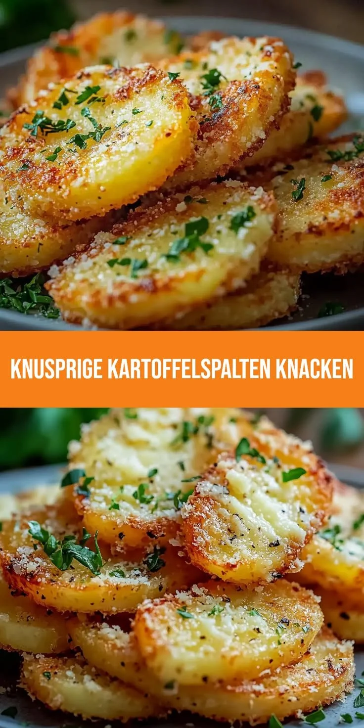Knusprige Knoblauch-Parmesan-Kartoffelspalten