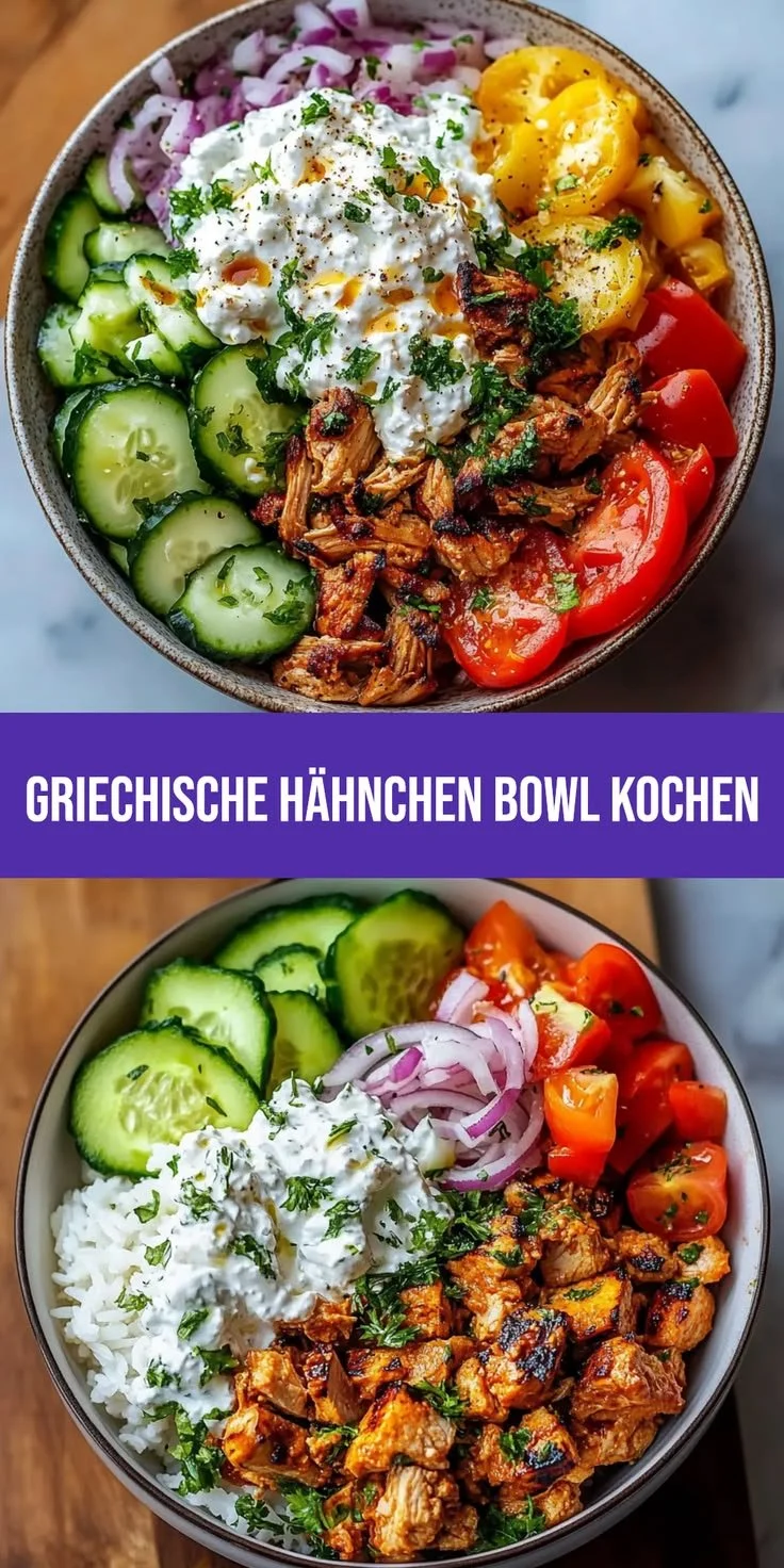 Köstliche Griechische Hähnchen Bowl