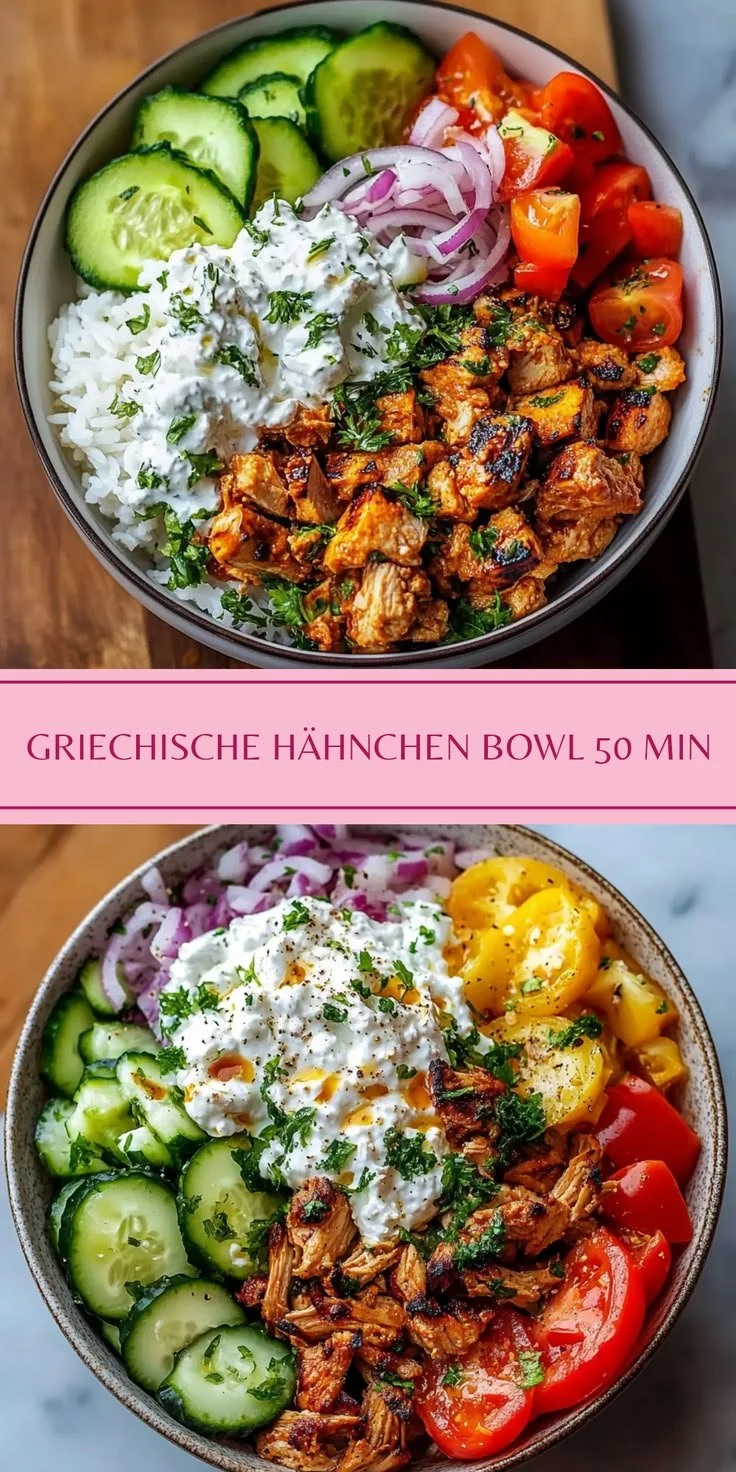 Köstliche Griechische Hähnchen Bowl