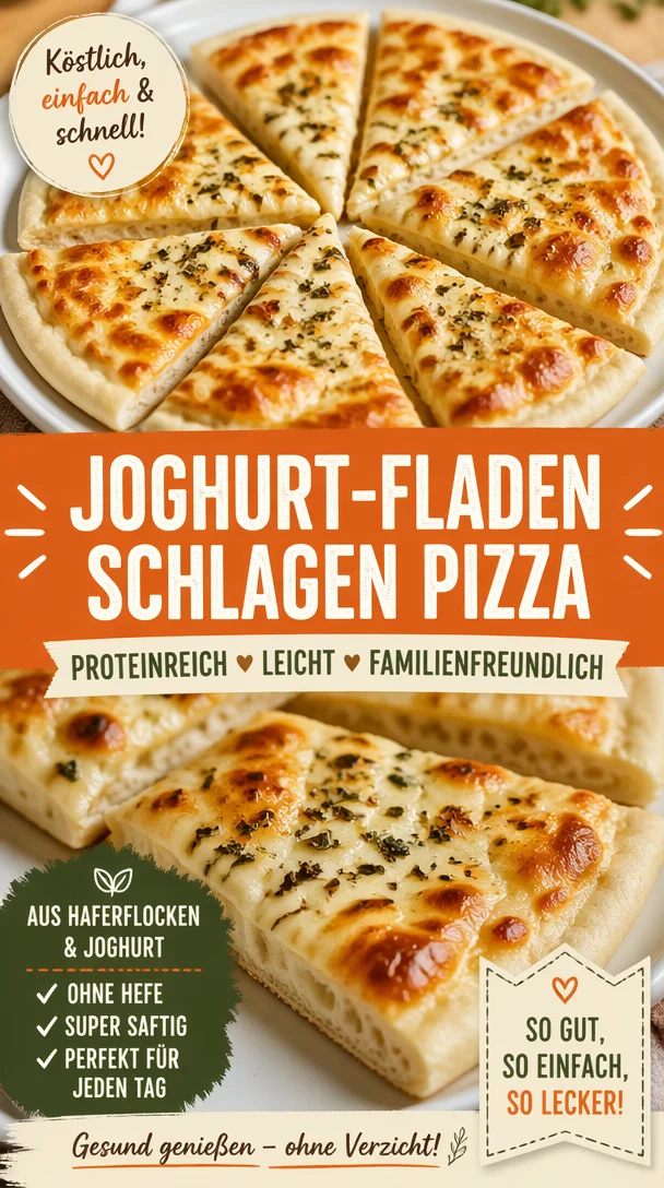 Köstliche Haferflocken-Joghurt-Fladen auf einem Teller serviert.