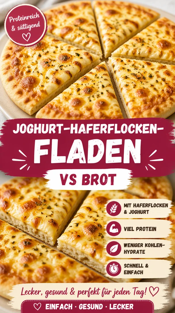 Köstliche Haferflocken-Joghurt-Fladen auf einem Teller serviert