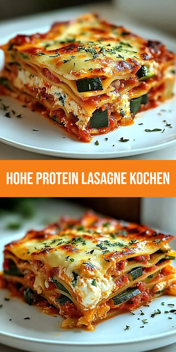 Köstliche hohe Protein Gemüse Lasagne