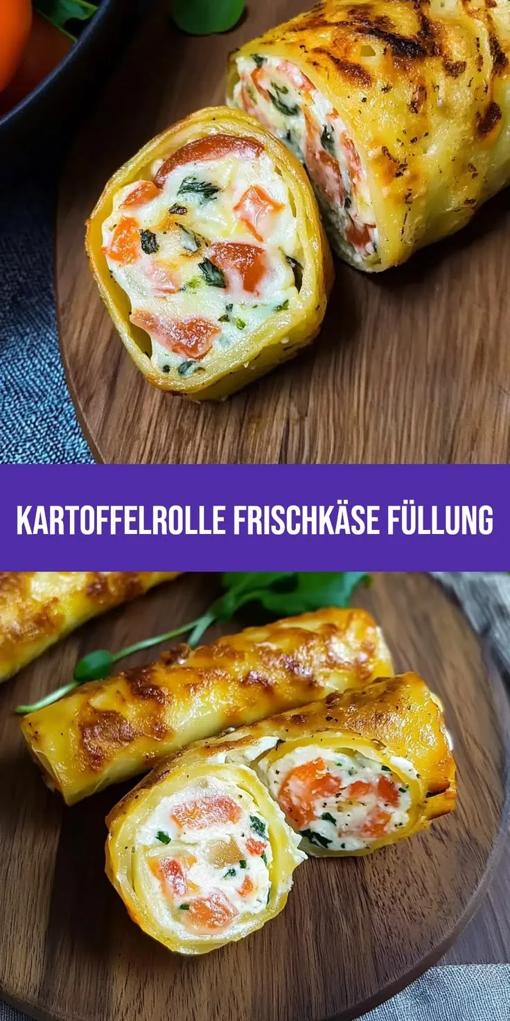 Köstliche Kartoffelrolle mit Frischkäsefüllung