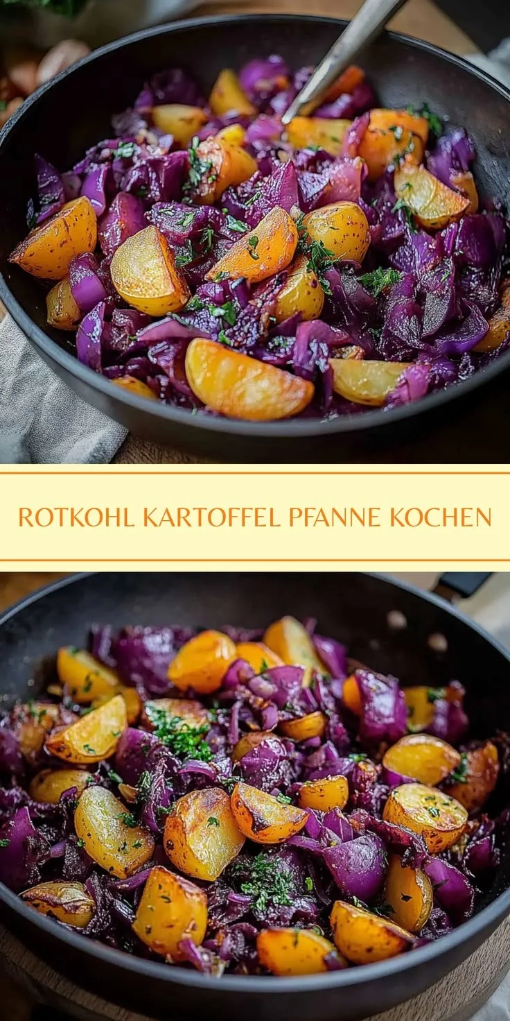 Köstliche Rotkohl Pfanne mit Kartoffeln