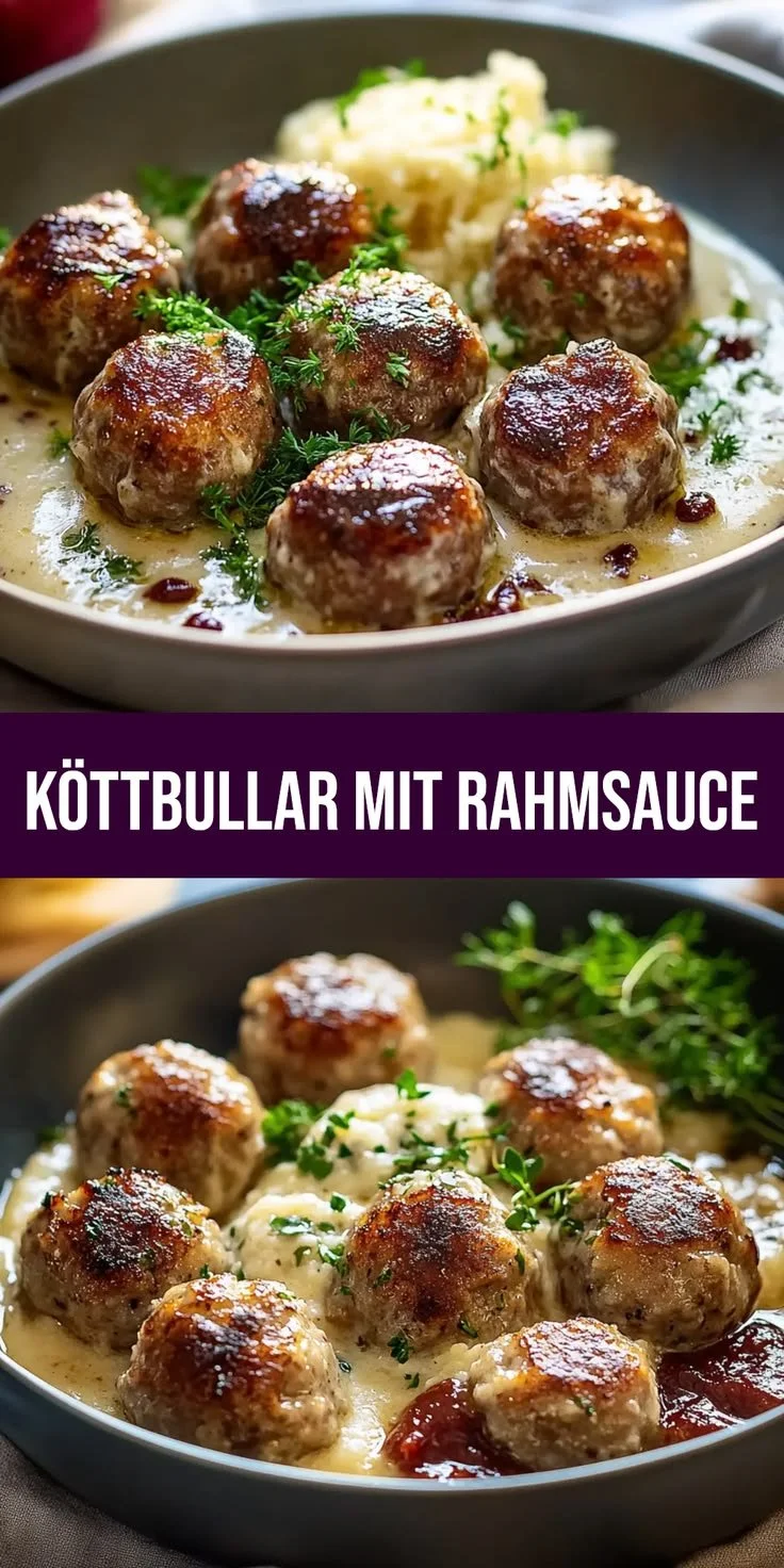 Köstliche Schwedische Köttbullar mit cremiger Rahmsauce