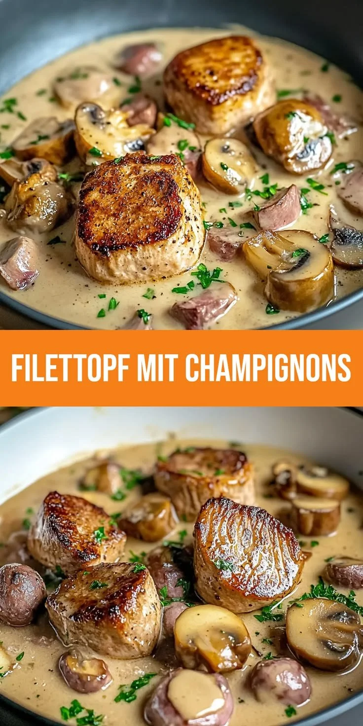 Köstlicher Filettopf mit Champignons