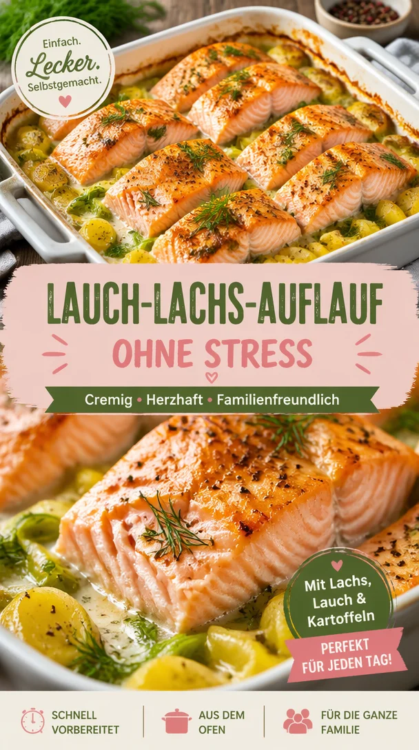 Köstlicher Lauch-Lachs-Auflauf mit frischen Zutaten