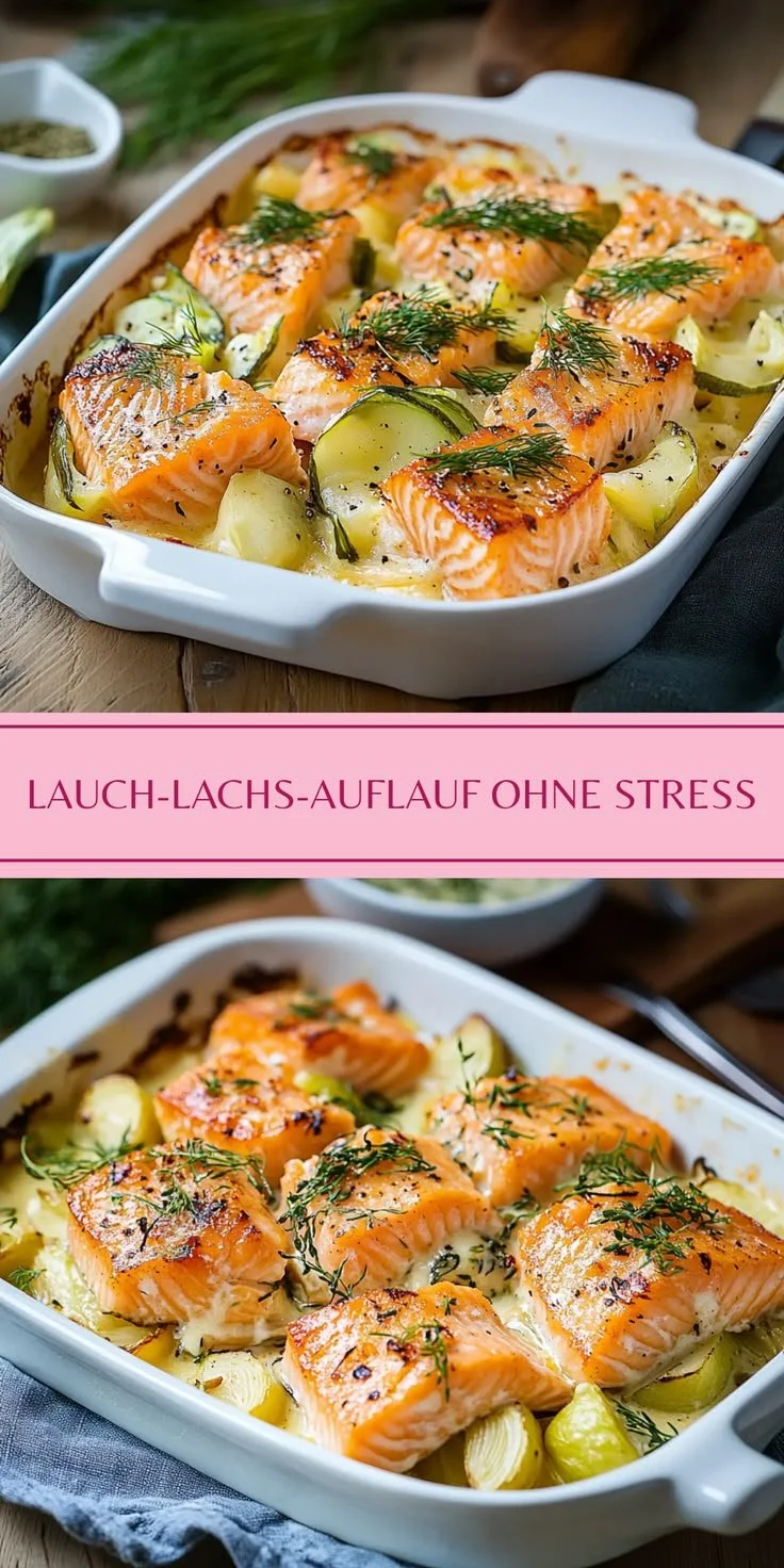Köstlicher Lauch-Lachs-Auflauf
