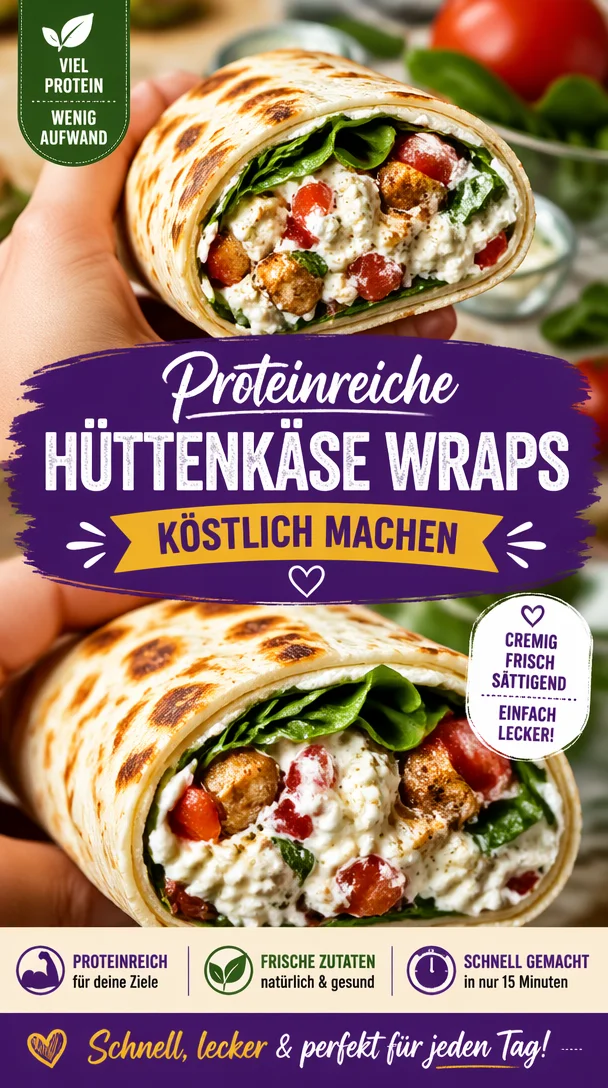 Proteinreiche Hüttenkäse Wraps mit frischen Zutaten für eine gesunde Mahlzeit