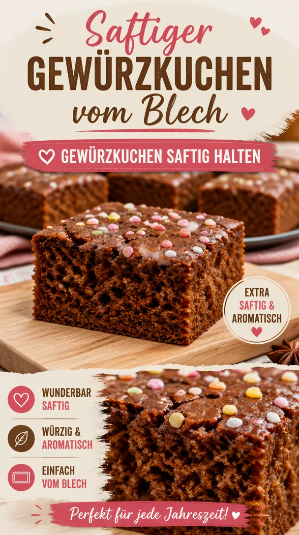 Saftiger Gewürzkuchen vom Blech mit Gewürzen und Glasur