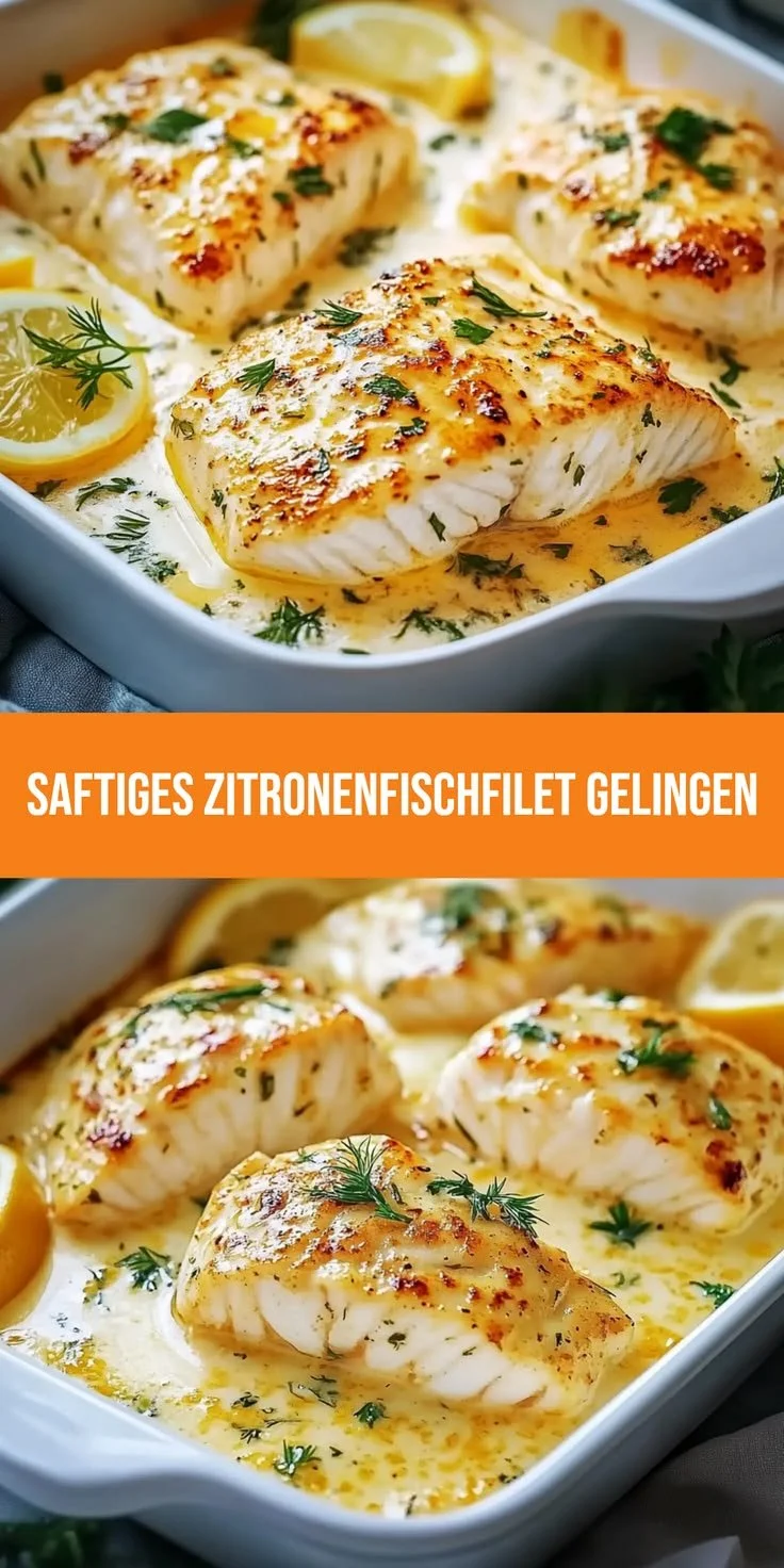 Saftiges Zitronenfischfilet aus dem Ofen