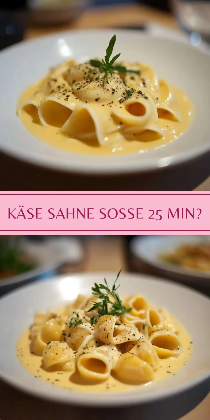 Schnelle Käse Sahne Soße für Nudeln