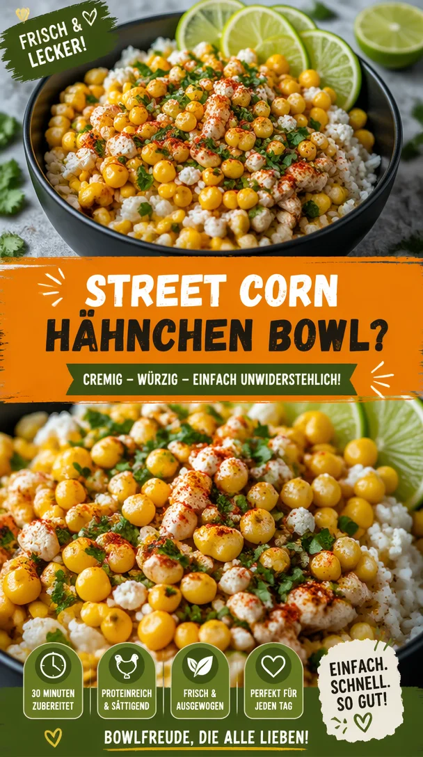 Reisschüssel mit Straßenmaisküken, ein leckeres Gericht voller Aromen