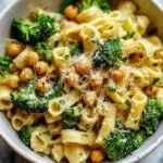 Brokkoli Kichererbsen Pasta mit Knoblauch Olivenöl