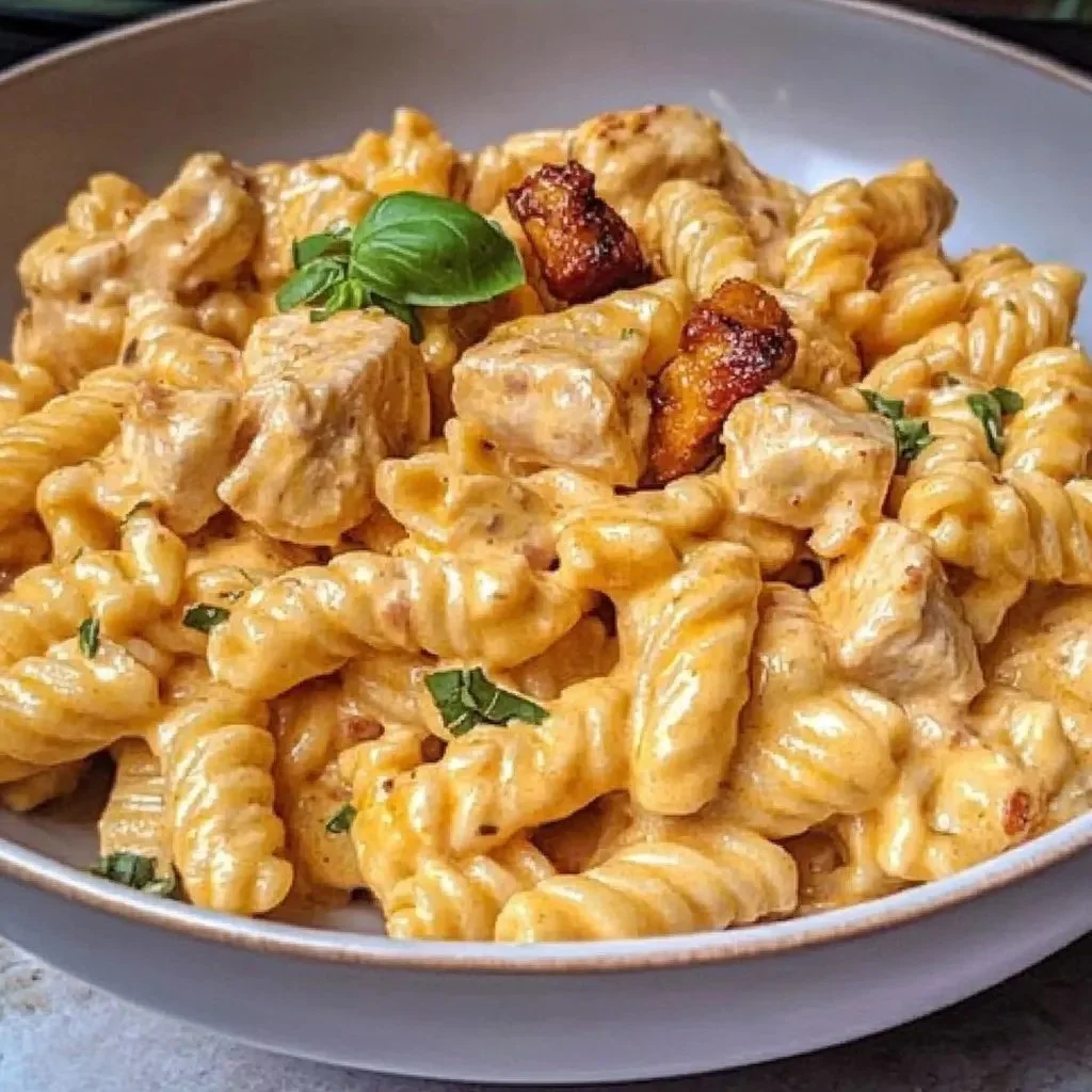 Cremige Hähnchen-Feta-Pasta