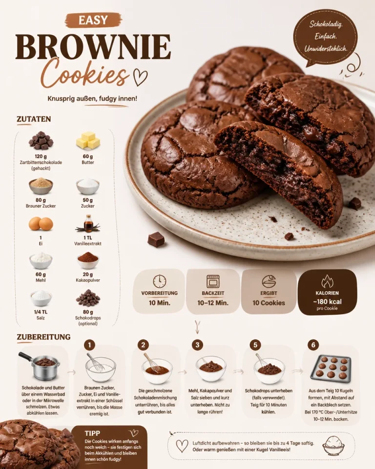 Leckere und einfache Brownie-Kekse, frisch gebacken aus dem Ofen.