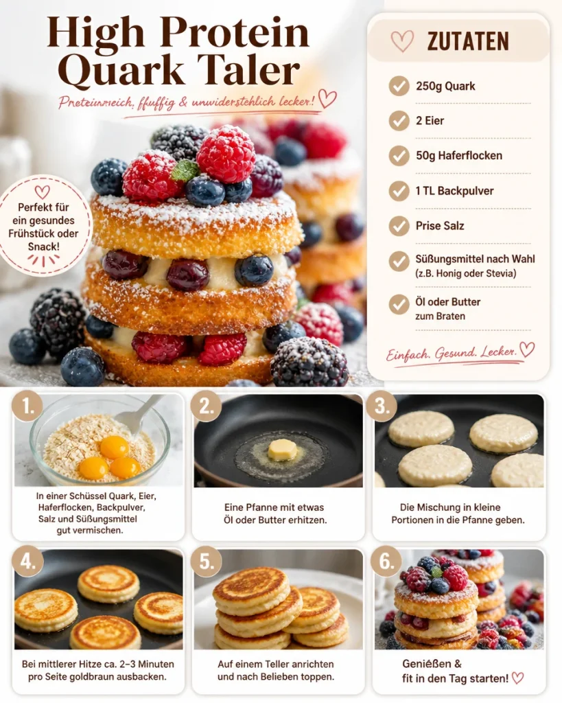 Hohe Protein Quark Taler, gesunder Snack mit hohem Proteingehalt