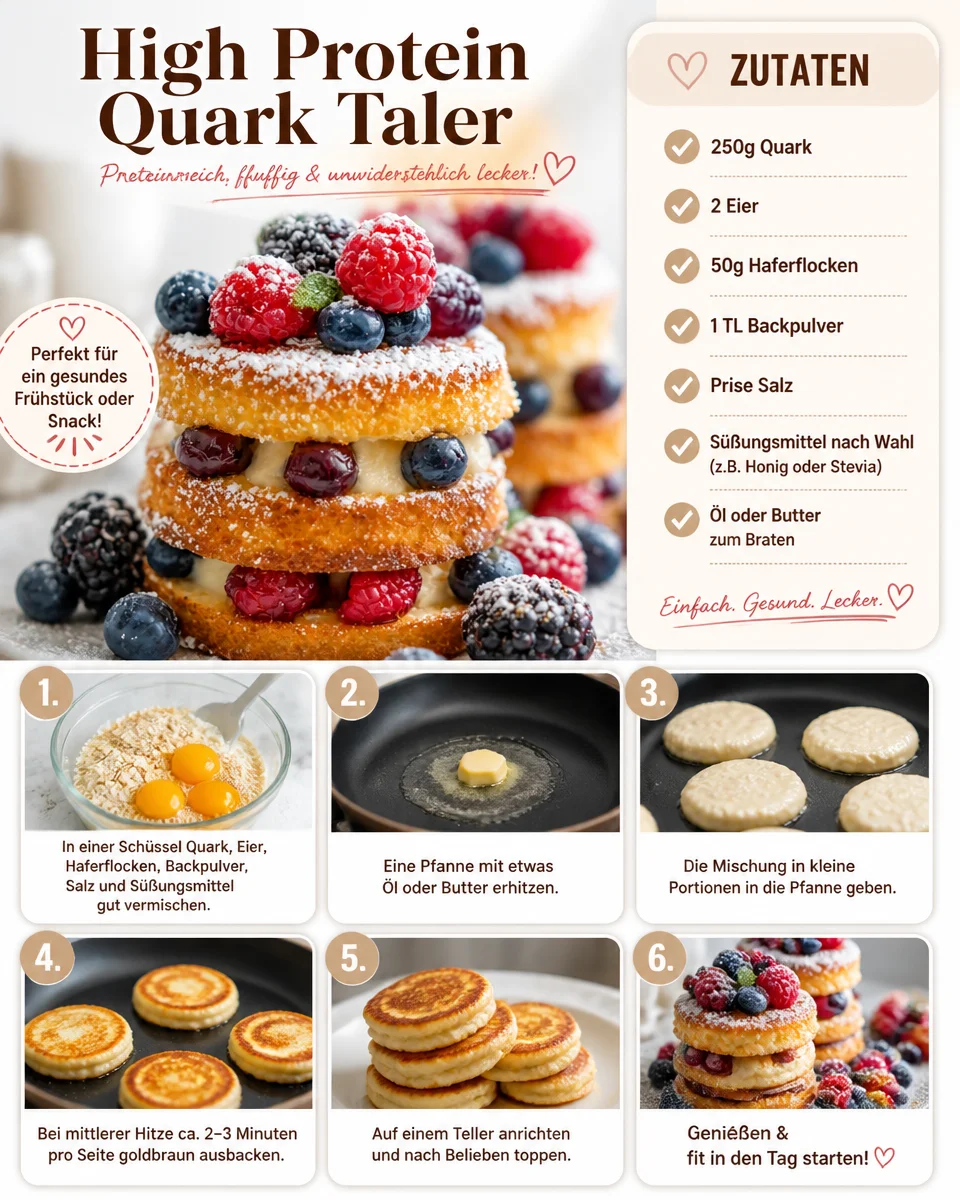 Hohe Protein Quark Taler, gesunder Snack mit hohem Proteingehalt
